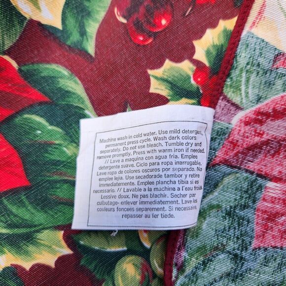 Fashion Industries Tablecloth 59x113.5" Inch Red Gold Green Hallmark Design - Picture 7 of 13